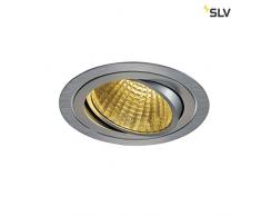 SLV LED soffitto faretto incasso Tria DL Set New, circa, lampadina, 2700 K, 30 Grad, con driver, clip piuma, in alluminio spazzolato 114266
