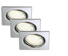 Briloner Leuchten, Set da 3 Faretti LED a incasso, 3.0 Watt, 270 lumen