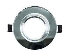 Portafaretto Faretto Incasso LED Specchio Alette Bianco Rotondo