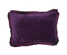 Ragged Rose Ribbon - Cuscino in Velluto, 35 x 50 cm, Colore: Melanzana