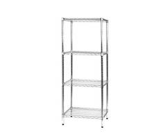 ARCHIMEDE Sistema Componibile Scaffale Quattro Ripiani, Metallo, Cromato, 61 x 61 x 160 cm