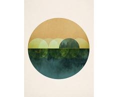 Komar - Quadro da Parete Mirrors, per Soggiorno, Camera da Letto, Decorazione, Stampa Artistica Senza Cornice, Disponibile in 3 Misure, Multicolore, P064-50x70