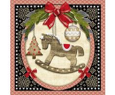 Tovaglioli di carta monouso, Cavallo a dondolo , 20 pezzi 3 strati - 33 x 33