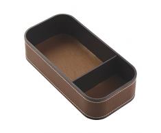 InterDesign 63531EU Laredo Vassoio per Ufficio e Scrivania, Pelle, Marrone, 20.25x10.25x5 cm