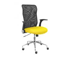Piqueras Y Crespo (PIQU7) Sedia Minaya Schienale in Rete Nera Seduta Bali Ufficio Talla Unica Giallo