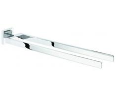 Tesa 40403 Porta Asciugamani Deluxxe, Autoadesivo, Design Raffinato, Metallo Cromato Lucido, Nessuna