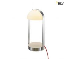 SLV Brenda, lampada da tavolo, LED, Alluminio/Vetro Satinato, 8.7Â W, Bianco/Argento, 17.6Â x 17.6Â x 40Â cm