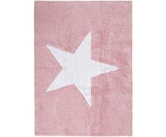benuta - Tappeto Bambini Star, per cameretta e Gioco, Cotone, Rosa, 120 x 160 cm