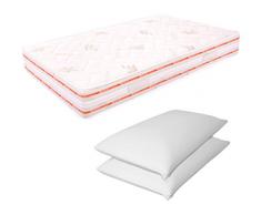 MiaSuite MATERASSO FRANCESE MEMORY FOAM 6 CM 140X190 ALTO 25 CM + DUE CUSCINI MEMORY FOAM ALTO 13 CM RELAX ORTOPEDICO