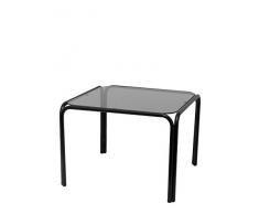 Piqueras Y Crespo (PIQU7) Tavolo IbaÃ±ez Telaio Nero Vetro fumÃ© tavoli per Reception, Taglia Unica