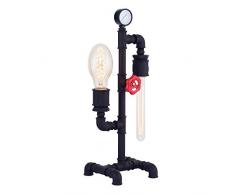 Homemania Lampada Da Tavolo Metal Colore Nero in Metallo-Per Salotto, Soggiorno, Cucina, Camera, Ufficio E27, Taglia unica