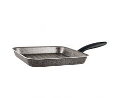 Silex Italia SIL 2821 Granit, Bistecchiera Antiaderente in Alluminio, Diametro 24x24 cm, Manico in Bakelite, Grigio Granito