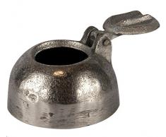 Better & Best Posacenere Rotondo, con Coperchio, Metallo, Argento, 7,7Â x 7,7Â x 5Â cm