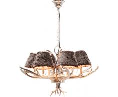 Kare Design Lampada a Sospensione Dining Corni Cacciatore, Argento, 66 x 75 x 75 cm