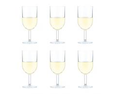 Bodum 11926-10SA-12 OKTETT Bicchieri da vino bianco in plastica resistente, 0,23 litri