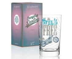 Ritzenhoff Everyday Darling softdrinkglas di PETRA Mohr (Be Free), in vetro cristallo, 300 ML, CON DECORAZIONI Trendy