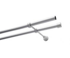 Gardinia Asta per Tende Set Ally 2 Binario Ã 19 mm Argentato 160 cm, Argento Satinato