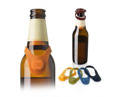 Vacu Vin 18881606 Bottiglia Marker e Tappo, Silicone, Multicolore