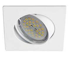 CristalRecord Eclo - Faretto da incasso, quadrato, oscillante 30, finitura bianco