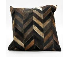 M S L - Cuscino in pelle di mucca, colore: Marrone