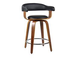 Aspect Sgabello Cucina, ecopelle, Nero, L50xP37xH84cm