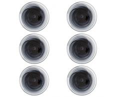 Maxwell Williams 5251568 - Set di 6 piatti laterali marmorizzati, effetto alabastro, in vetro fatto a mano, 18,5 cm, colore: Bianco, Vetro fatto a mano., Nero , 26 cm, Set of 6