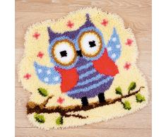 Vervaco - Tappeto Tecnica ad aggancio, Motivo Gufo, Multicolore