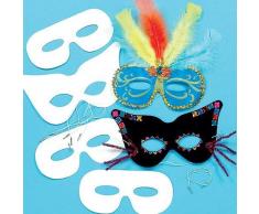 Baker Ross Crea una Maschera per Bambini da Realizzare, Personalizzare ed Indossare per Carnevale (confezione da 12)