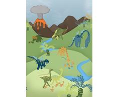 Catherine Lansfield Kids - Coperta per letto dei bambini, motivo: dinosauri, mehrfarbig, Wall Art