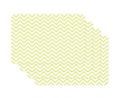 Venilia Fin Anis Stampate Zigzag fine Verde Anice, Tavola, Tovaglietta per Sala da Pranzo, a Prova di Cibo, 4 Pezzi, 30 x 450 cm, 59076, 30 x 45 cm