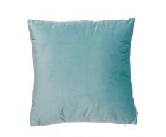 B & h Cuscino contenente Penna di Anatra, Velluto, Turchese, Singolo, 45Â x 45Â x 2Â cm