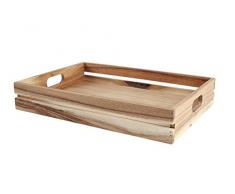 T&G Woodware - Vassoio in Legno di acasia, Modello Baroque, Grande