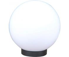 Velamp Sfera APOLUX SPH250 Lampione per Esterno, 250mm, Attacco E27, Compatibile LED, Impermeabile IP44, per Giardino, parchi, condomini, terrazzi, Bianco