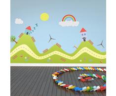 WALPLUS  â Adesivi da Parete Rimovibile Autoadesivo Foresta e Happy Dinosauri Arte Decalcomania murale cameretta Ristorante Hotel Edificio casa Ufficio Decorazione, 180 x 120 cm