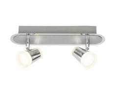 Brilliant g15229/77Â a +, Faretto da parete, metallo, 4,5Â W, Ferro/cromo, 7.8Â x 32Â x 14.5Â cm