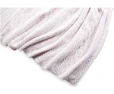 sundaykit Coperta Lavorata a Maglia in Cashmere mongolese di Ottima qualitÃ Made in Germany. 180 x 140 cm, Motivo a trecce, 5 g, 3 Fili Lavorati a Maglia