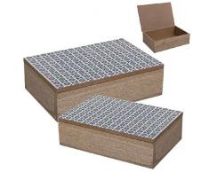 Dcasa Set di 2 scatole portaoggetti per Decorazioni Festive e Articoli per la casa, Unisex, per Adulti, Multicolore (Multicolore), Unico