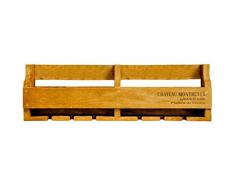 M S L - Portabottiglie da parete in legno, 110 cm