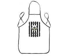 Capricci Italiani 7.43721E+12 Grembiule da Cucina Cuore Bianconero Numero 7, Bianco, 1