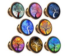 Knuttys Knobs 8 x Alberi della Vita Finitura Ottone Anticato 30 mm cassetti Armadio pomelli