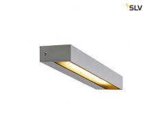 SLV PEMA WL, lampada LED da parete per esterni, IP54, argento, 3000 K, alluminio, 7,7 W, grigio