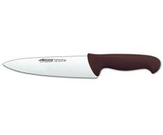 Arcos Serie 2900 - Coltello da Chef Coltello da Cucina - Lama Acciaio Inossidabile Nitrum 200 mm - Manico Polipropilene Colore Marrone