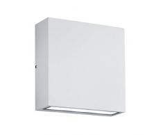Trio Leuchten Lampada da parete a LED per esterni, classe di efficienza energetica A, in alluminio pressofuso, incluso 2Â X 3Â W, 14Â x 14Â cm, Alluminio, bianco, Integriert