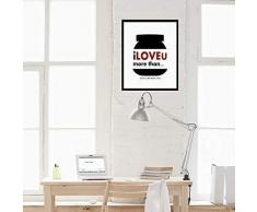 Walplus 29x36.25 cm adesivi da parete cornice NUTELLA citazione rimovibile autoadesivo arte murale decalcomania vinile DECORAZIONE CASA fai-da-te VIVENTE ufficio camera letto carta parati