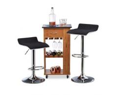 Relaxdays 10022907_46 Set 2 Sgabelli da Bar Altezza Regolabile, Girevoli, Max. 120 kg in Metallo HxLxP: 86 x 39 x 39 cm Nero