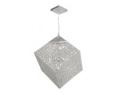 Oaks Lighting - Lampadario a 7 bracci, forma cubica, paralume in vetro di cristallo a forma di goccia, in cromo lucidato