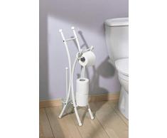 Allibert Valet WC Corfou - Porta spazzolino WC con Porta Rotolo di Carta igienica, Colore Bianco