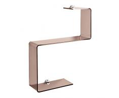 INDA A5783ACA Avenue, Mensola a S, Polimetilmetacrilato, Ottone, Cromo/Miel, 13 x 36 x 45 cm