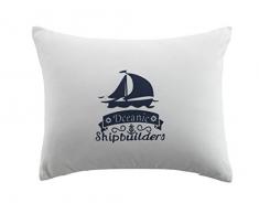 GEESE Cuscino Decorativo, Tessuto, Bianco/Blu, 10Â x 50Â x 37Â cm