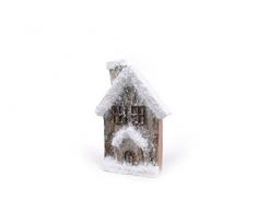 Viscio Trading 172021 Casetta Innevata, Legno, Bianco, 19x7x36 cm